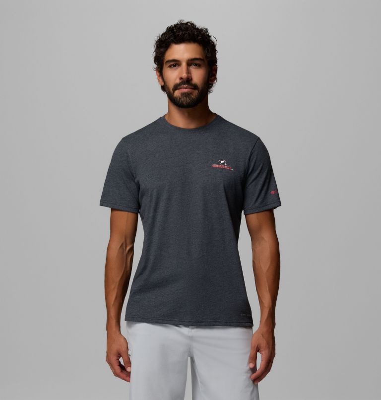 Men's Collegiate PFG Short Sleeve Shirt - Georgia, Color: UGA - Black Heather, image 1