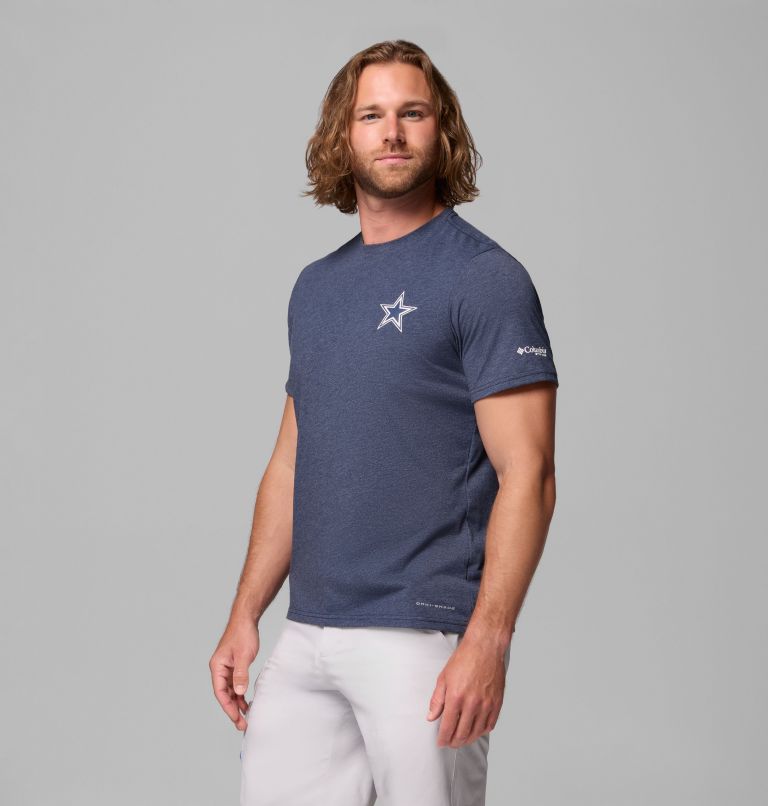 Men's Collegiate PFG Short Sleeve Shirt - Dallas Cowboys, Color: DC - Collegiate Navy Heather, image 4