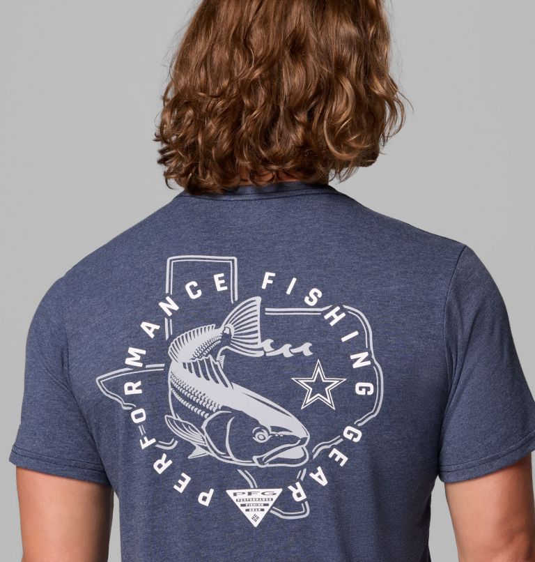 Men's Collegiate PFG Short Sleeve Shirt - Dallas Cowboys, Color: DC - Collegiate Navy Heather, image 6