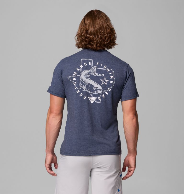 Men's Collegiate PFG Short Sleeve Shirt - Dallas Cowboys, Color: DC - Collegiate Navy Heather, image 3