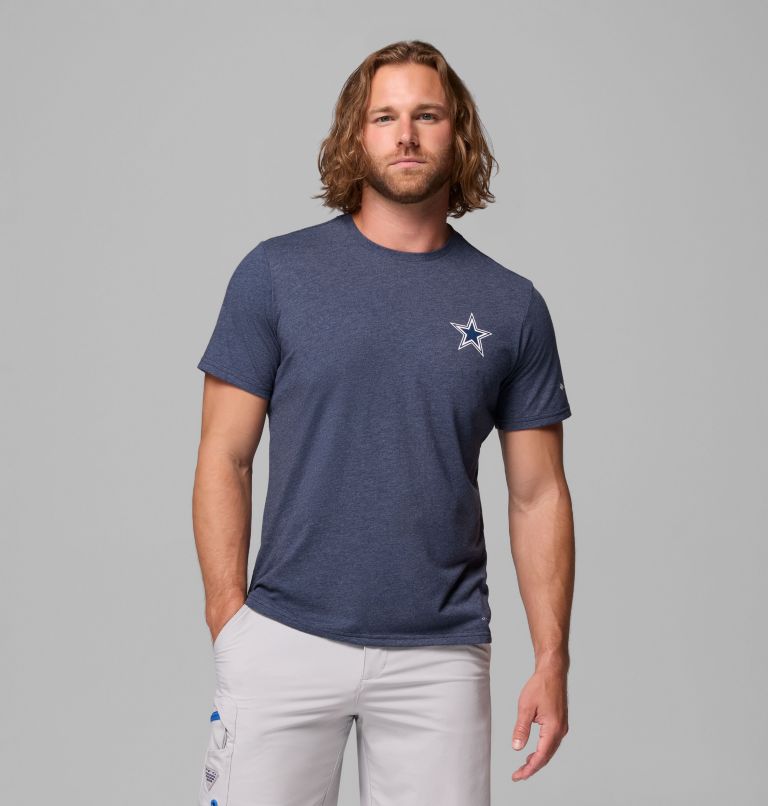Men's Collegiate PFG Short Sleeve Shirt - Dallas Cowboys, Color: DC - Collegiate Navy Heather, image 1