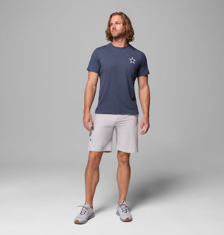 Men's Collegiate PFG Short Sleeve Shirt - Dallas Cowboys, Color: DC - Collegiate Navy Heather, image 2