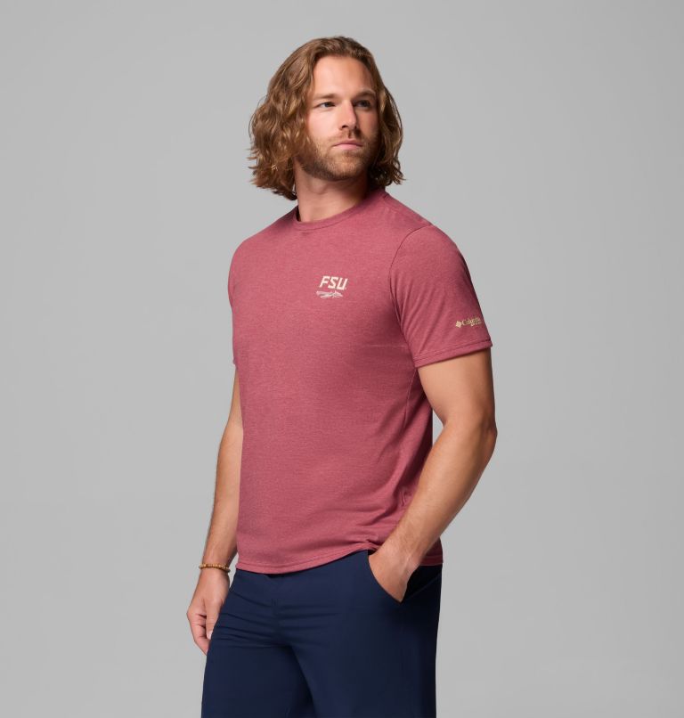 Men's Collegiate PFG Short Sleeve Shirt - Florida State, Color: FSU - Cabernet Heather, image 4