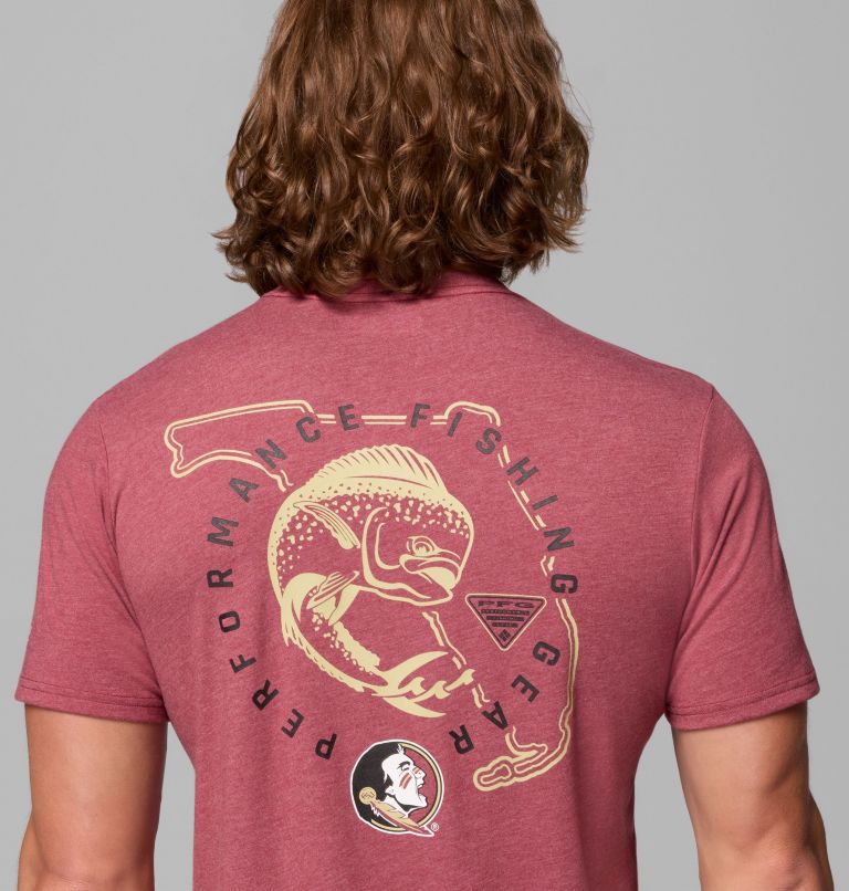 Men's Collegiate PFG Short Sleeve Shirt - Florida State, Color: FSU - Cabernet Heather, image 6