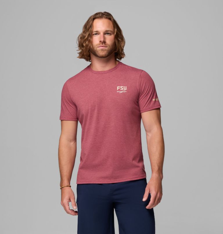Men's Collegiate PFG Short Sleeve Shirt - Florida State, Color: FSU - Cabernet Heather, image 1