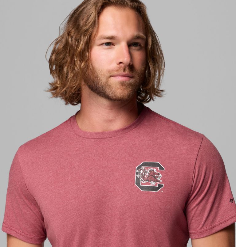 Men's Collegiate PFG Short Sleeve Shirt - South Carolina, Color: SC - Beet Heather, image 5