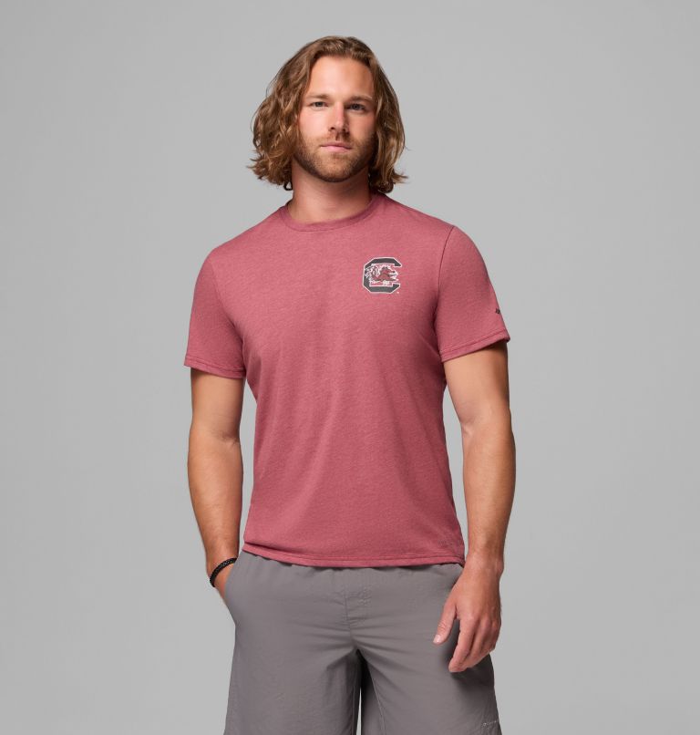 Men's Collegiate PFG Short Sleeve Shirt - South Carolina, Color: SC - Beet Heather, image 1