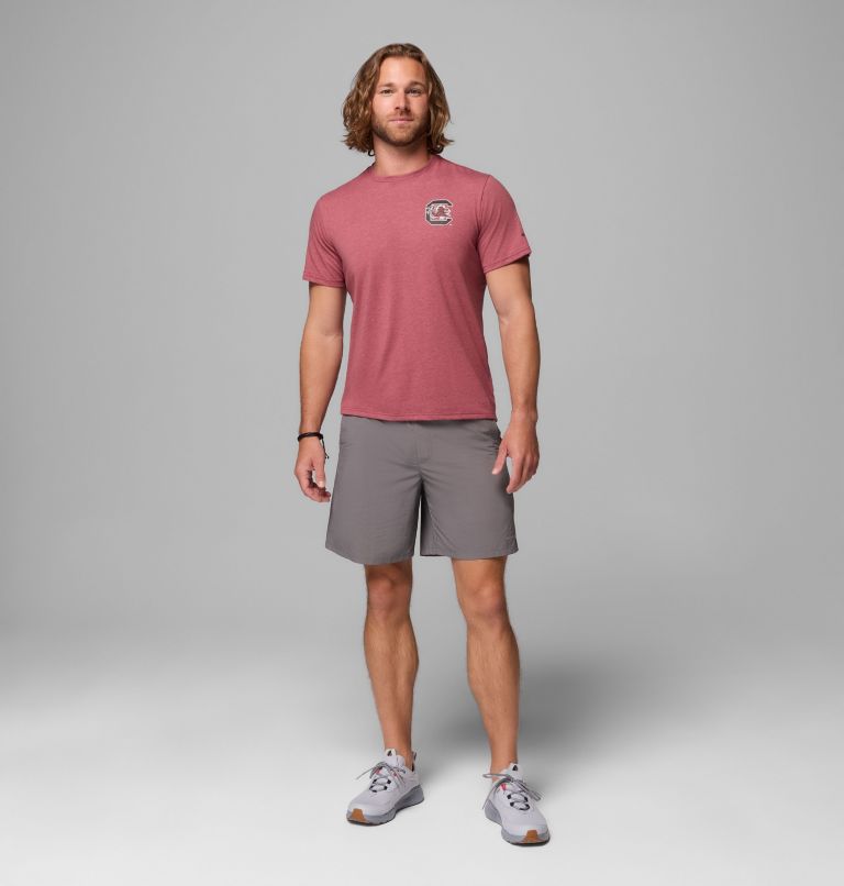 Men's Collegiate PFG Short Sleeve Shirt - South Carolina, Color: SC - Beet Heather, image 2
