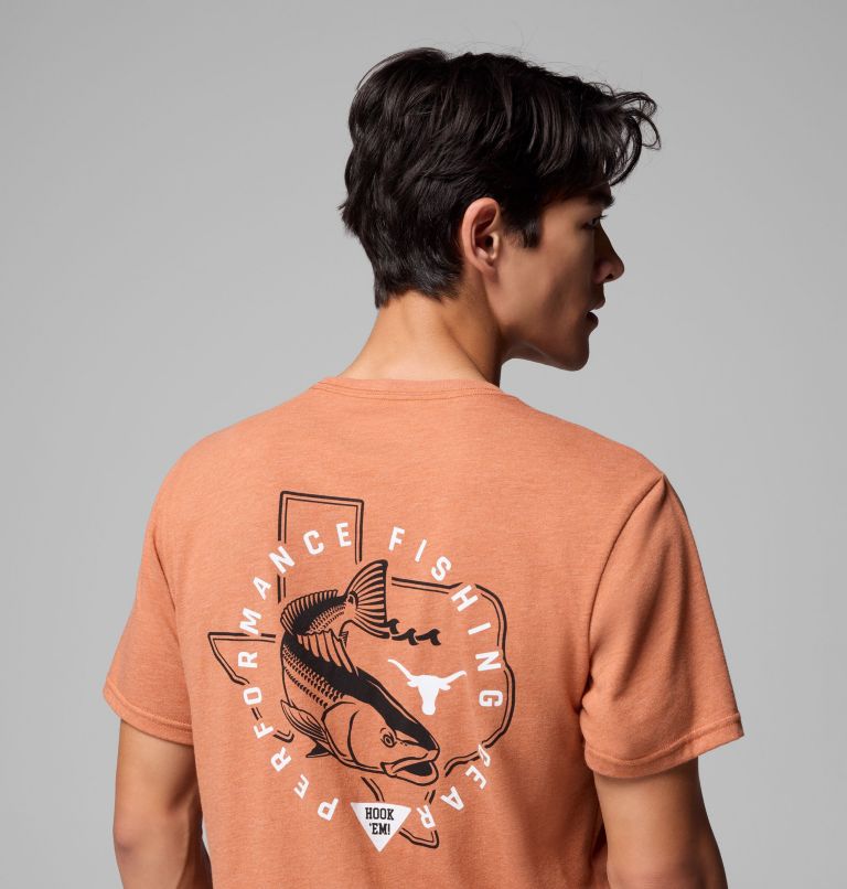 Men's Collegiate PFG Short Sleeve Shirt - Texas, Color: TEX - Cedar Heather, image 6