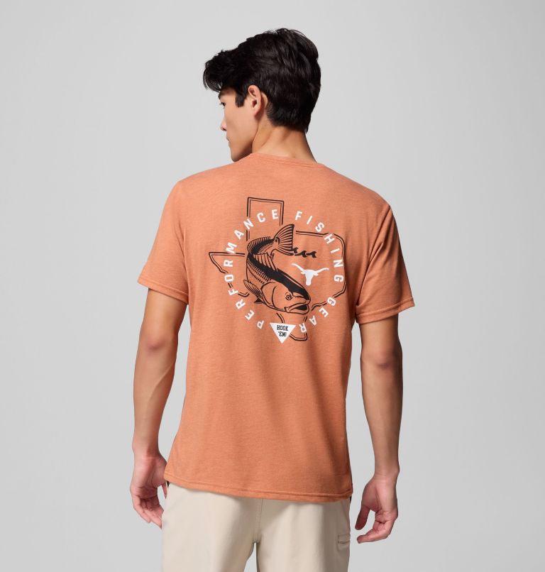 Men's Collegiate PFG Short Sleeve Shirt - Texas, Color: TEX - Cedar Heather, image 3