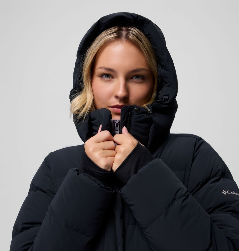 Women's Amaze Puff Long Hooded Jacket, Color: Black, image 15
