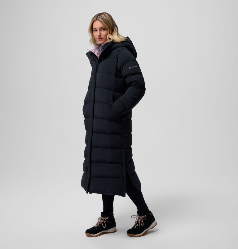 Women's Amaze Puff Long Hooded Jacket, Color: Black, image 4