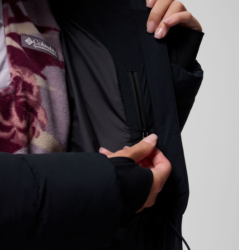 Women's Amaze Puff Long Hooded Jacket, Color: Black, image 8