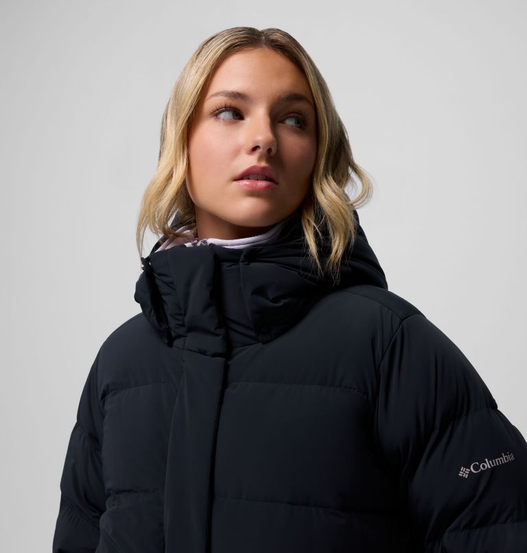 Women's Amaze Puff Long Hooded Jacket, Color: Black, image 10