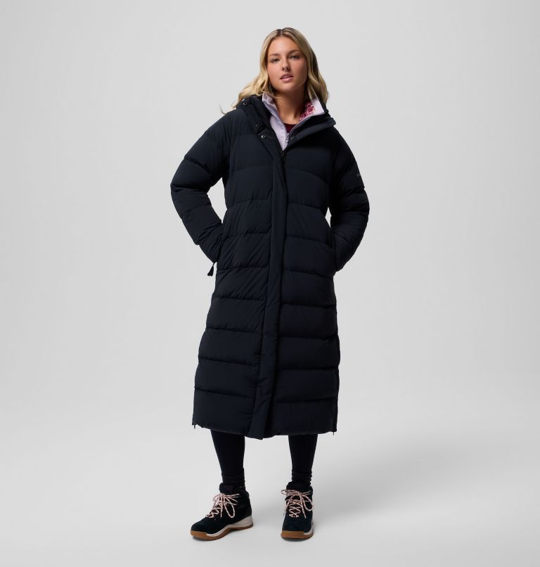 Women's Amaze Puff Long Hooded Jacket, Color: Black, image 1