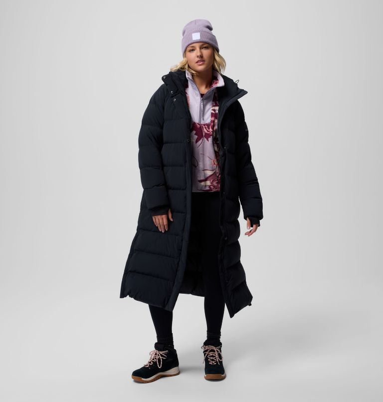 Women's Amaze Puff Long Hooded Jacket, Color: Black, image 2