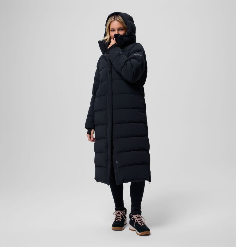 Women's Amaze Puff Long Hooded Jacket, Color: Black, image 16