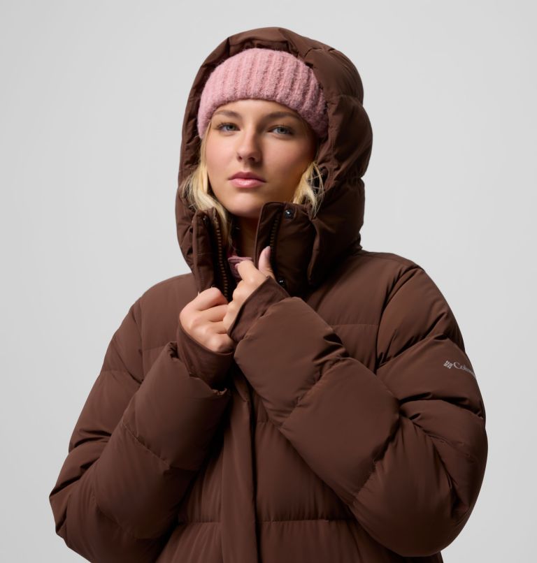 Women's Amaze Puff Long Hooded Jacket, Color: Tobacco, image 16