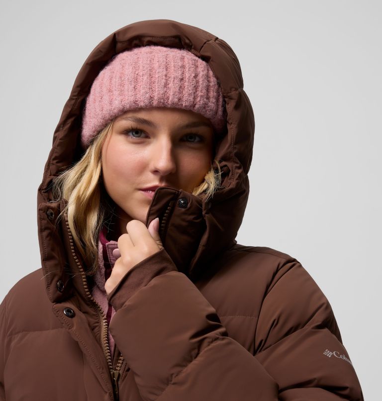 Women's Amaze Puff Long Hooded Jacket, Color: Tobacco, image 17