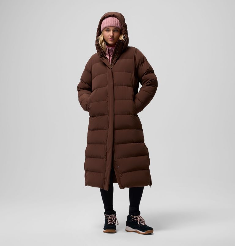 Women's Amaze Puff Long Hooded Jacket, Color: Tobacco, image 5