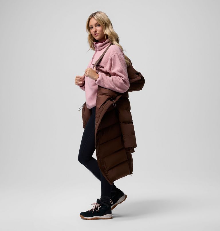 Women's Amaze Puff Long Hooded Jacket, Color: Tobacco, image 6