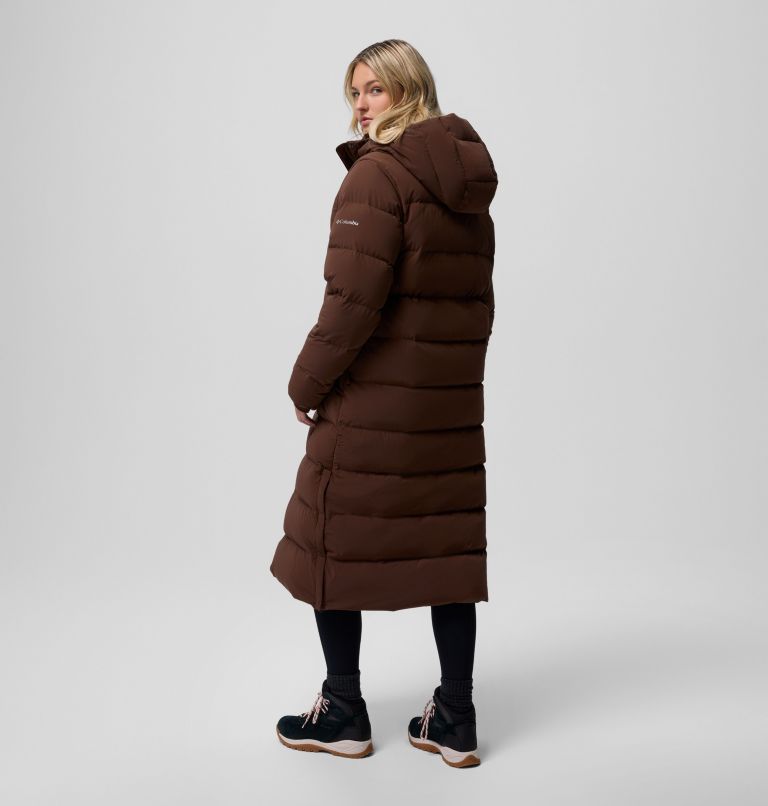 Women's Amaze Puff Long Hooded Jacket, Color: Tobacco, image 3