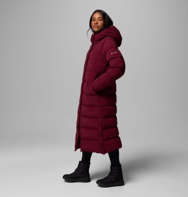 Women's Amaze Puff Long Hooded Jacket, Color: Rich Wine, image 8