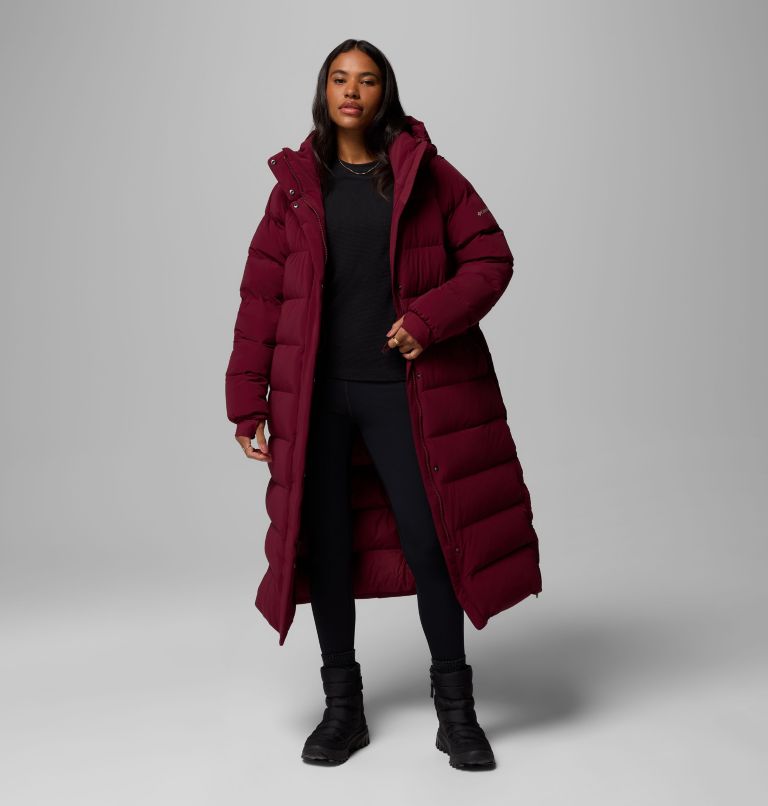 Amaze Puff Long Hooded Jacket | 624 | L, Color: Rich Wine, image 5