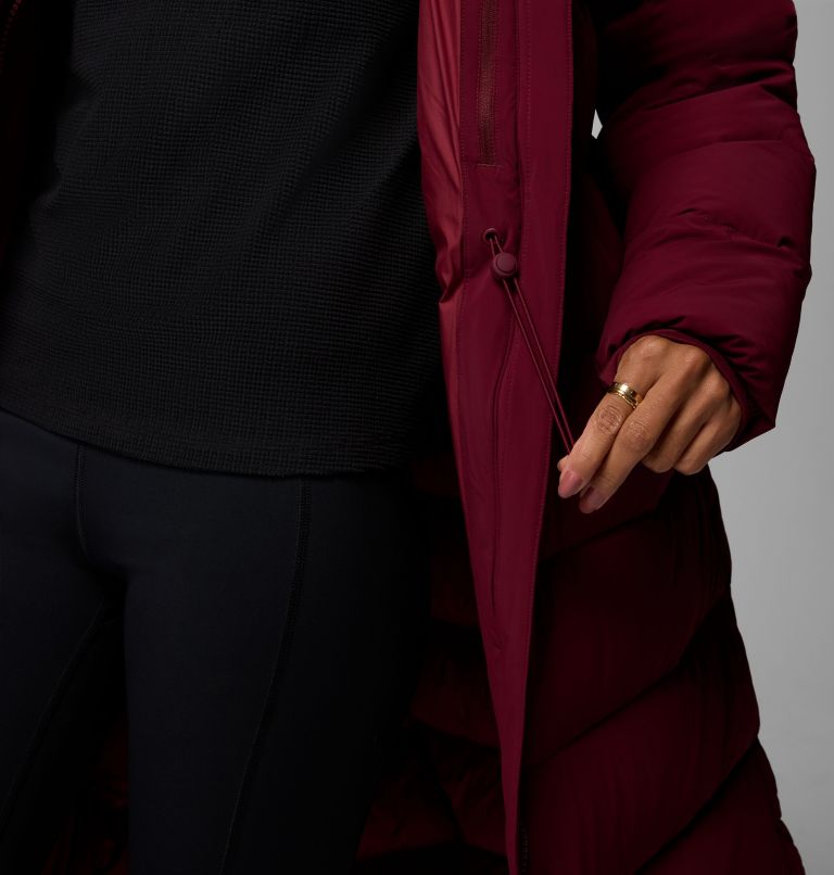 Amaze Puff Long Hooded Jacket | 624 | L, Color: Rich Wine, image 9