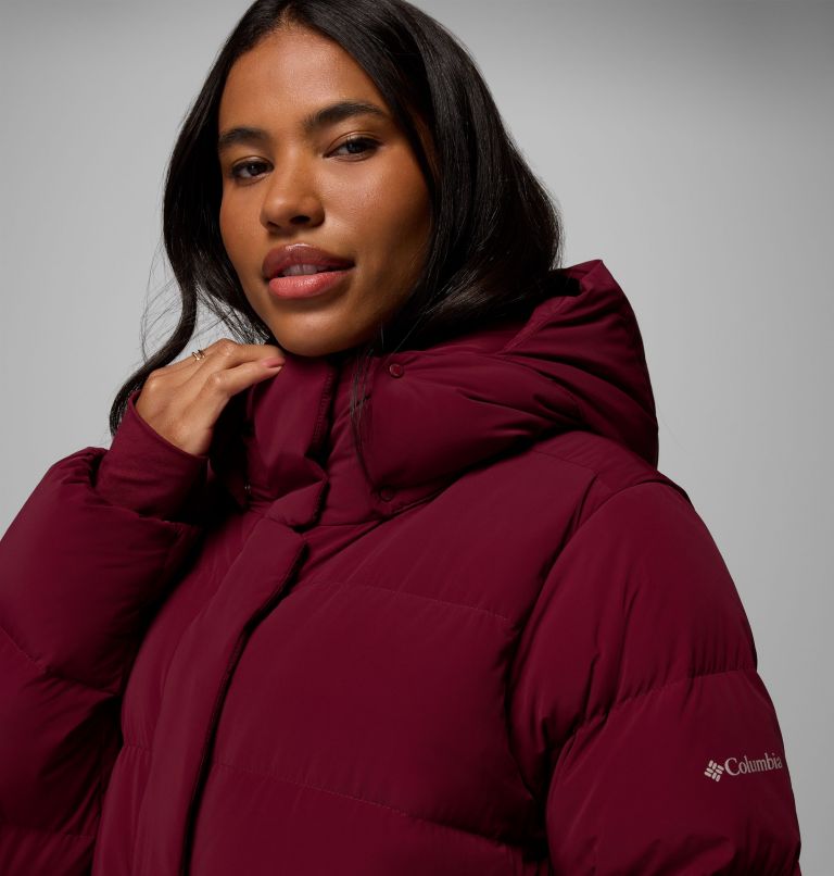Amaze Puff Long Hooded Jacket | 624 | L, Color: Rich Wine, image 10