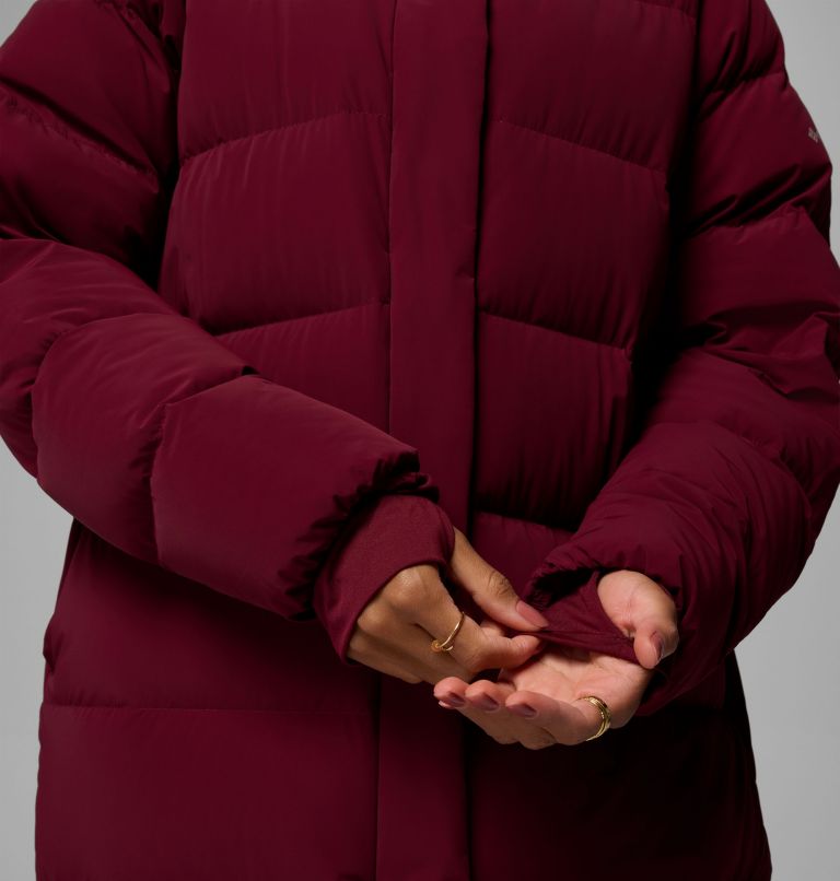 Amaze Puff Long Hooded Jacket | 624 | L, Color: Rich Wine, image 12