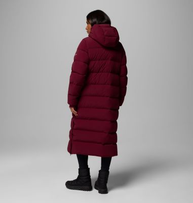 Women's Amaze Puff Long Hooded Jacket, Color: Rich Wine, image 7