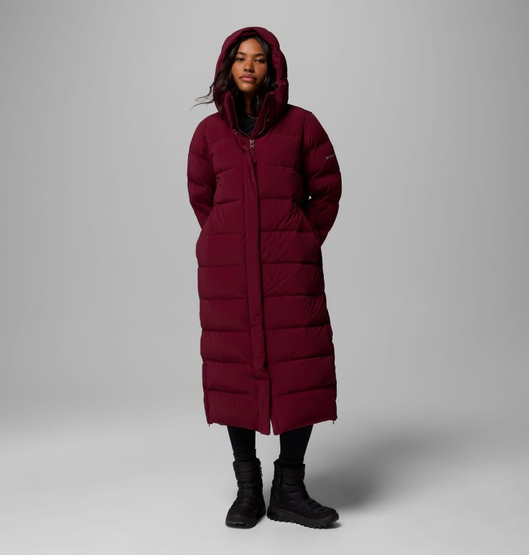 Amaze Puff Long Hooded Jacket | 624 | L, Color: Rich Wine, image 17