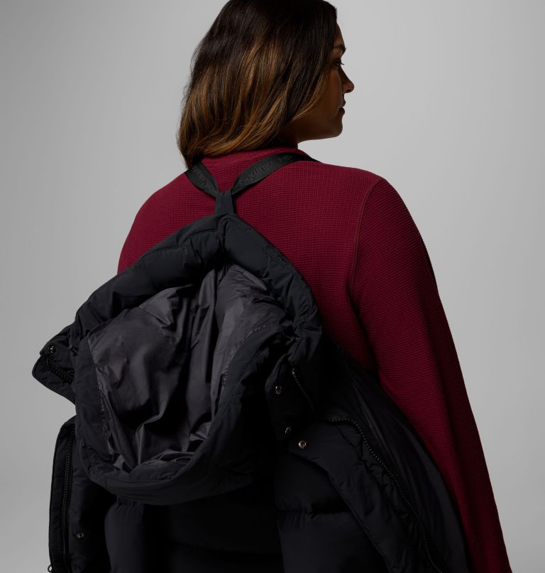 Amaze Puff Long Hooded Jacket | 010 | 3X, Color: Black, image 15