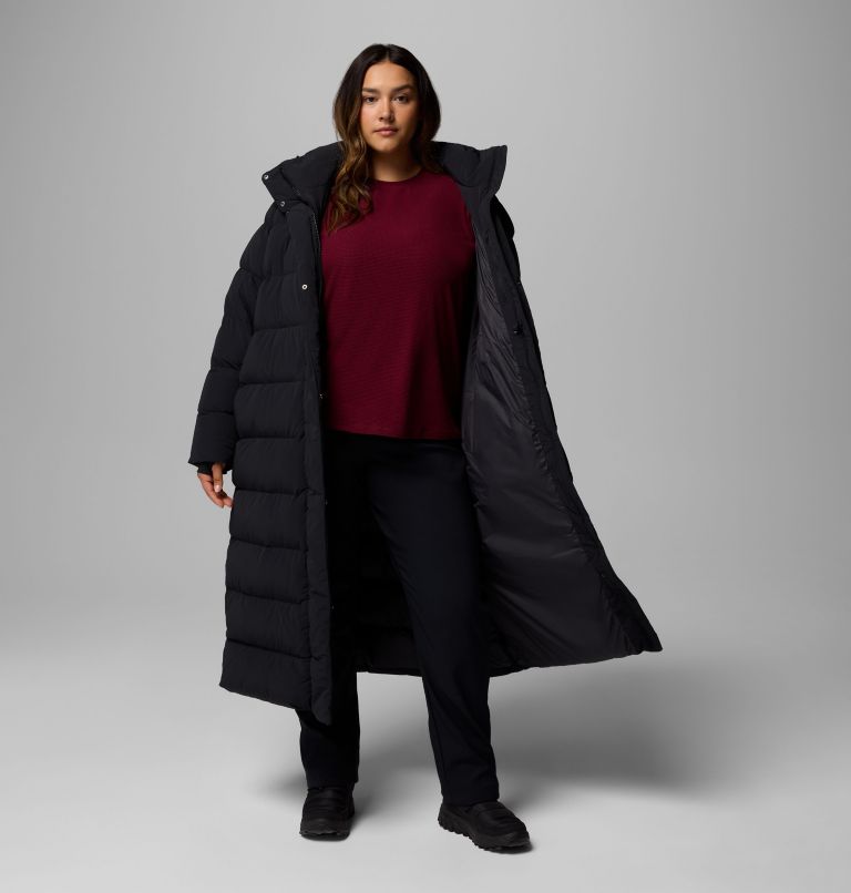 Amaze Puff Long Hooded Jacket | 010 | 3X, Color: Black, image 5