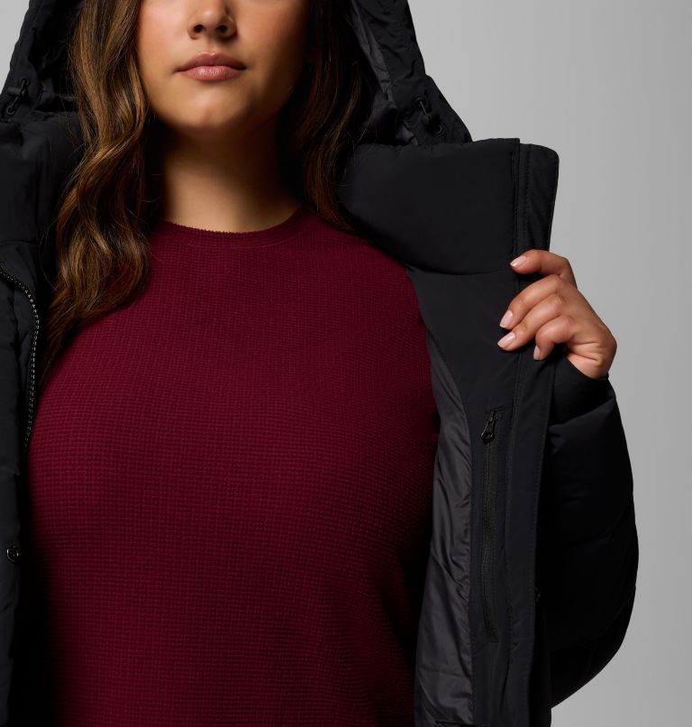 Amaze Puff Long Hooded Jacket | 010 | 3X, Color: Black, image 8