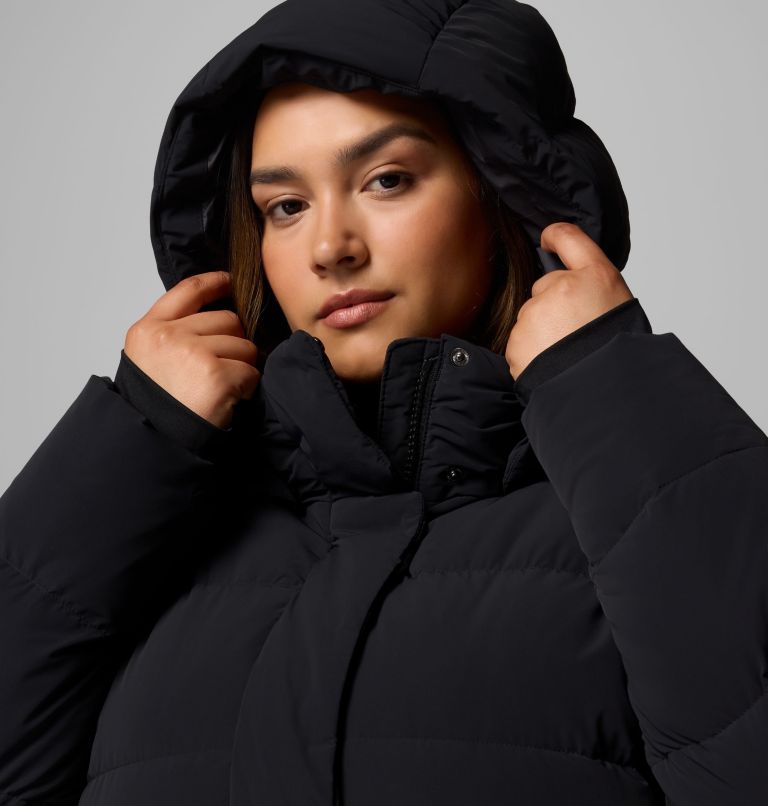 Amaze Puff Long Hooded Jacket | 010 | 3X, Color: Black, image 10