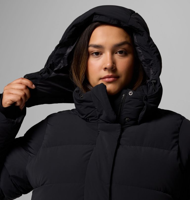 Amaze Puff Long Hooded Jacket | 010 | 3X, Color: Black, image 11
