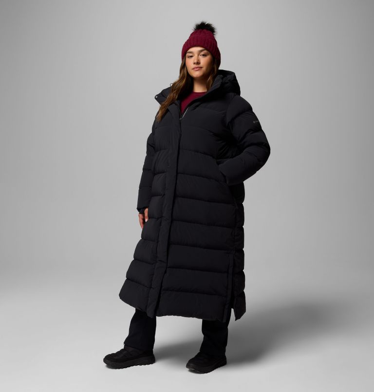 Amaze Puff Long Hooded Jacket | 010 | 3X, Color: Black, image 17