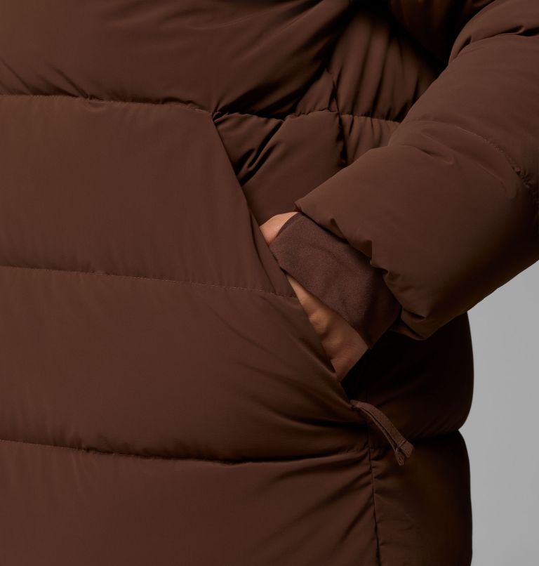Amaze Puff Long Hooded Jacket | 256 | 2X, Color: Tobacco, image 15