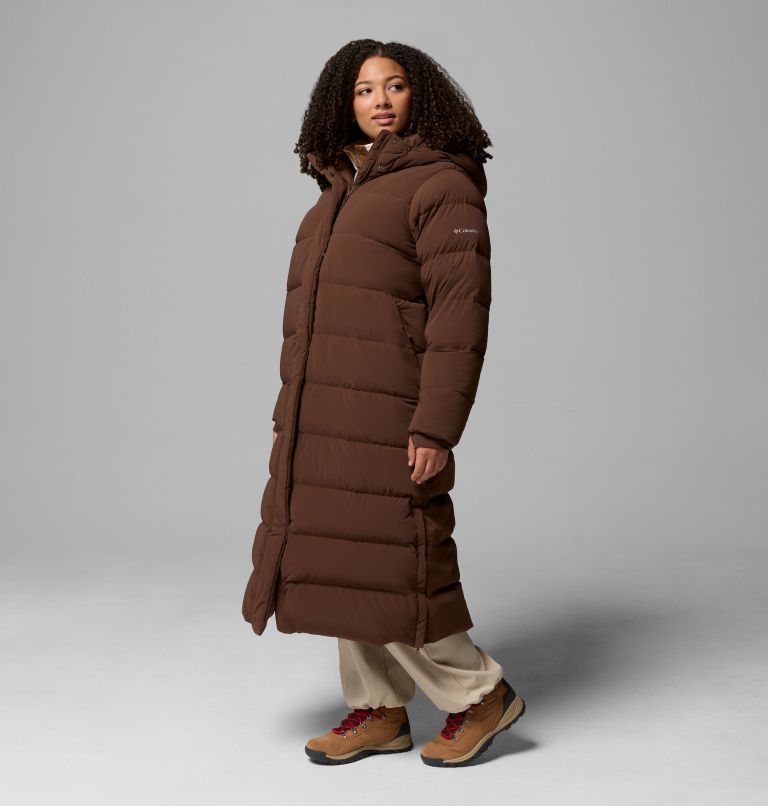 Amaze Puff Long Hooded Jacket | 256 | 2X, Color: Tobacco, image 4