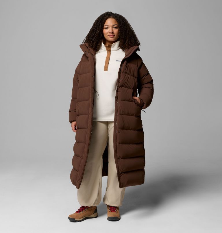 Amaze Puff Long Hooded Jacket | 256 | 2X, Color: Tobacco, image 5