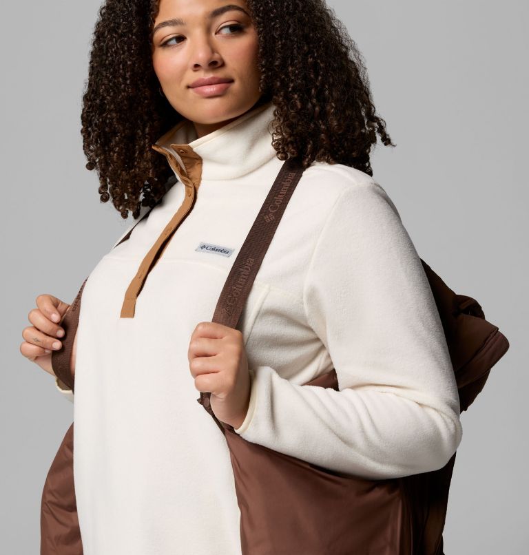 Amaze Puff Long Hooded Jacket | 256 | 2X, Color: Tobacco, image 6