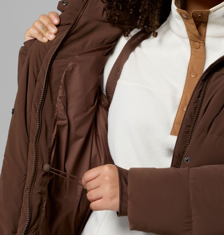Amaze Puff Long Hooded Jacket | 256 | 2X, Color: Tobacco, image 9