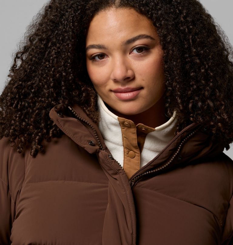 Amaze Puff Long Hooded Jacket | 256 | 2X, Color: Tobacco, image 10