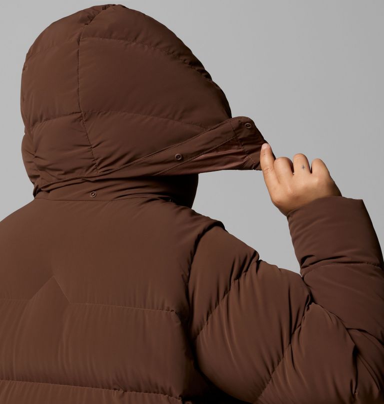 Amaze Puff Long Hooded Jacket | 256 | 2X, Color: Tobacco, image 11