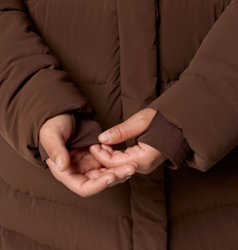 Amaze Puff Long Hooded Jacket | 256 | 2X, Color: Tobacco, image 12