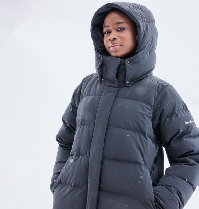 Women's Amaze Puff Long Hooded Down Puffer, Color: Black, image 19