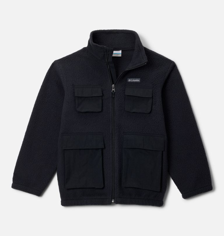 Manteau à fermeture éclair pleine longueur en tissu polaire granuleux Jasper Ridge pour enfant, Color: Black, image 1