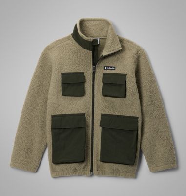 Youth Unisex Jasper Ridge Pebbled Fleece Jacket, Color: Stone Green, Greenscape, image 1